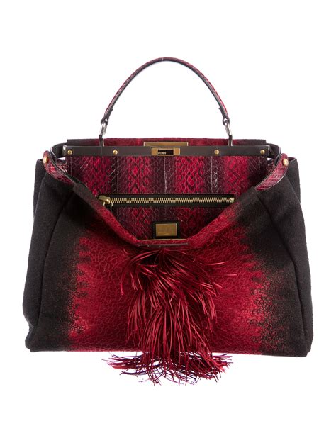 large fendi peekaboo red bag|Fendi peekaboo bag price.